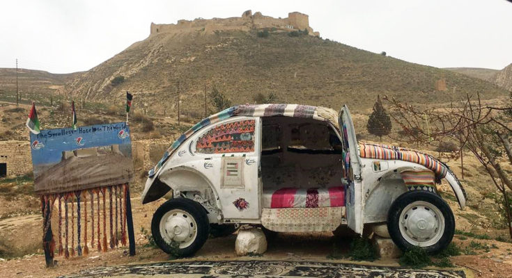 World's Smallest Hotel - Volkswagen Beetle in Jordan Desert